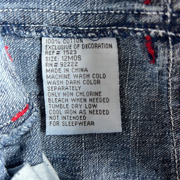 Vintage New York Yankees Denim Overalls SZ 12 months Embroidered Denim Shortalls - Picture 6 of 8